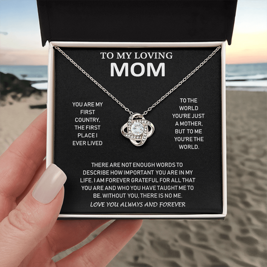 To My Loving Mom - Love You Always And Forever - Love Knot Necklace