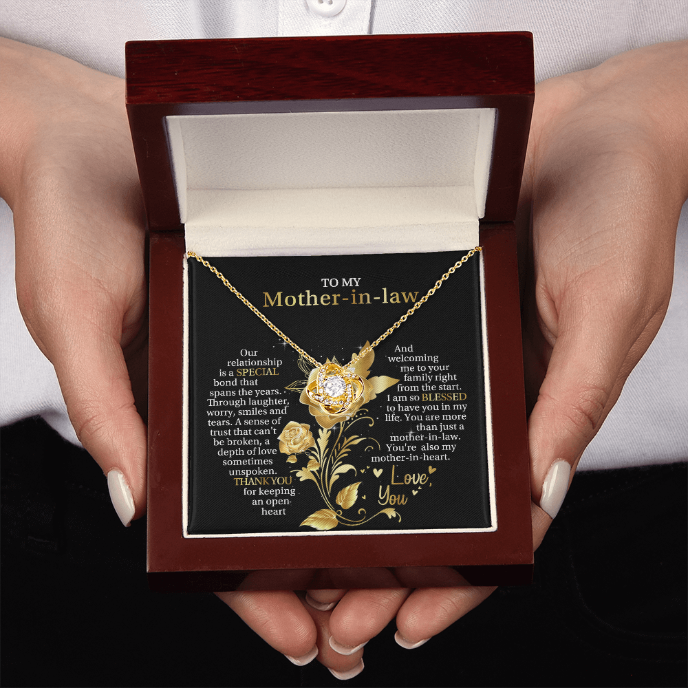 To My Mother-in-law - You're Also My Mother-in-heart - Love Knot Necklace