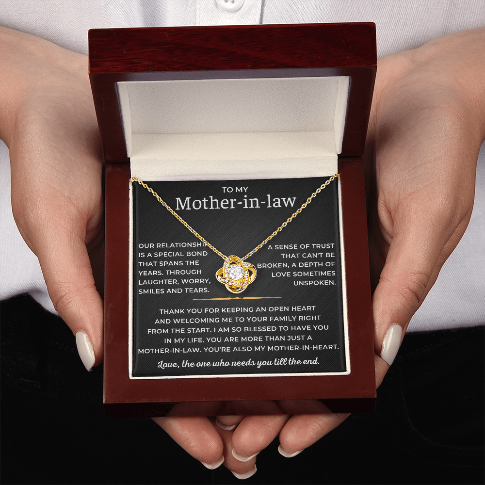 To My Mother-in-law - You're Also My Mother-in-heart - Love Knot Necklace