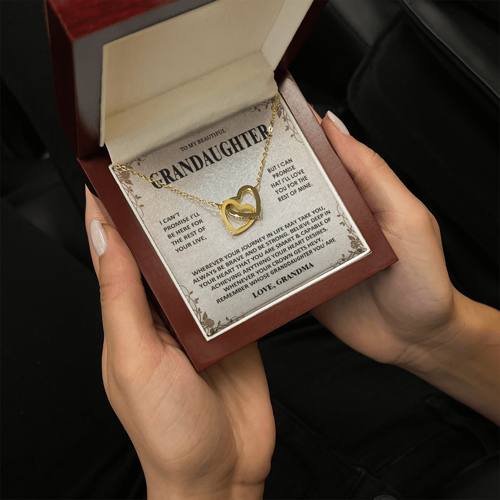 To My Beautiful Granddaughter - Love You Always And Forever - Interlocking Hearts Necklace