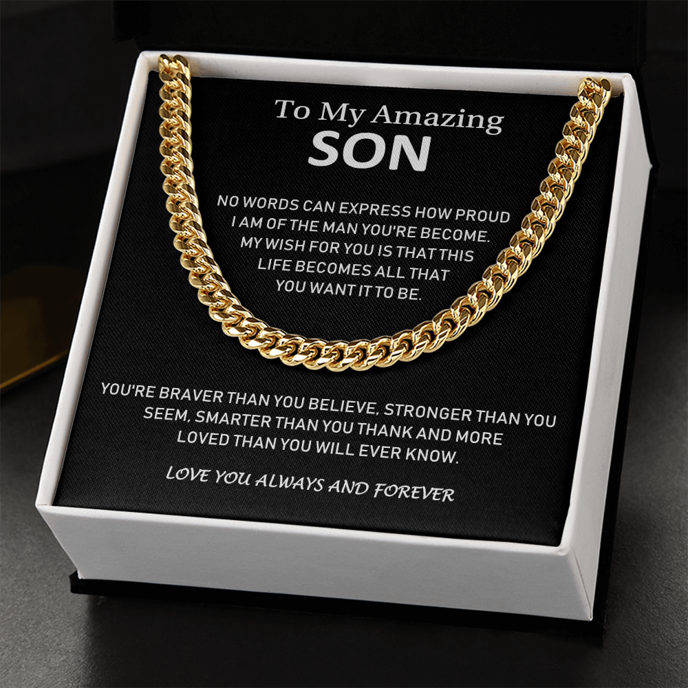 To My Amazing Son - Love You Always And Forever - Cuban Link Chain Necklace
