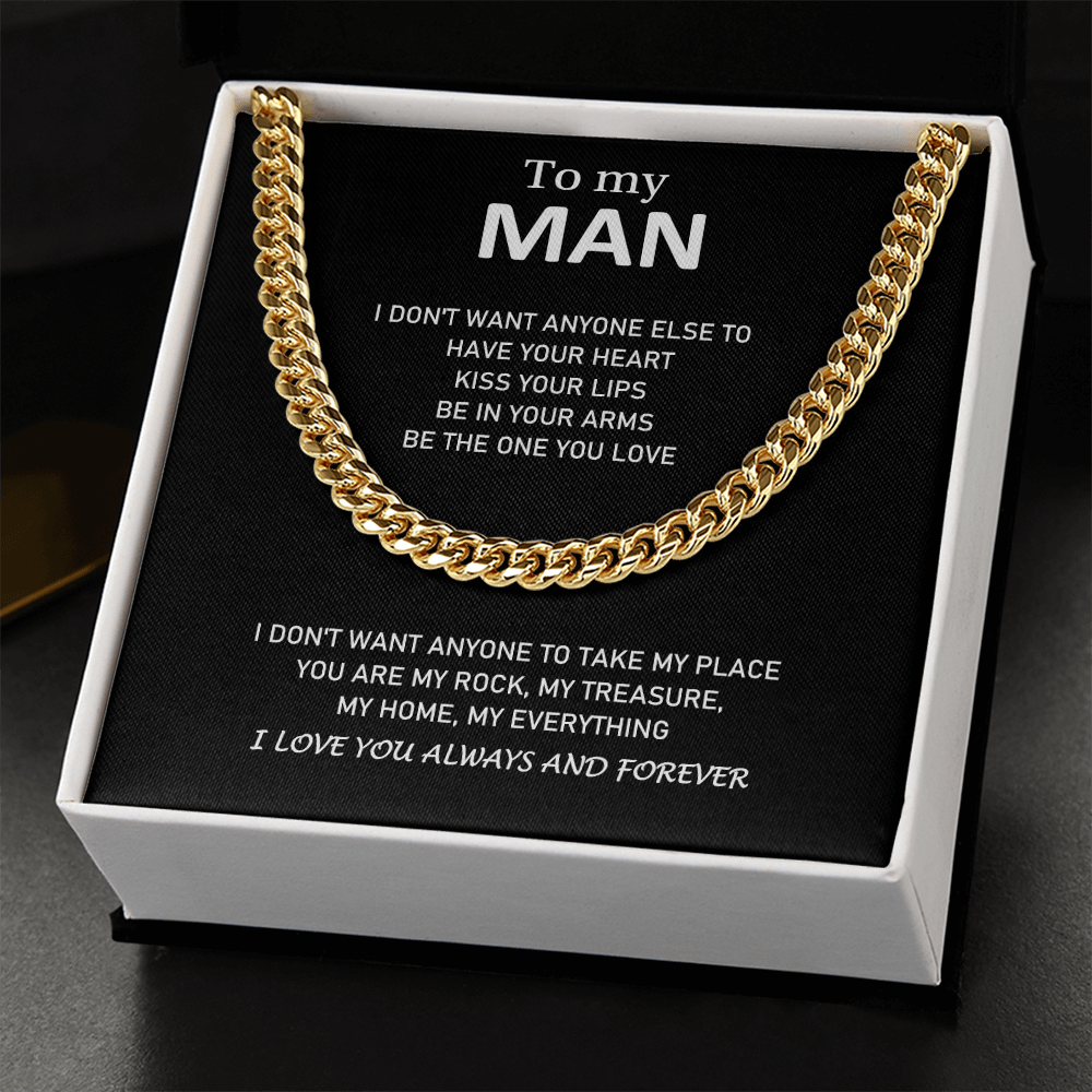 To My Man - I Love You Always And Forever - Cuban Link Chain Necklace