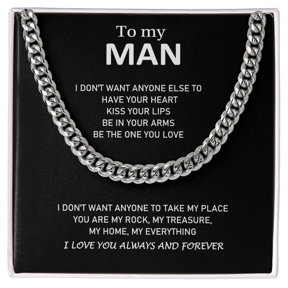 To My Man - I Love You Always And Forever - Cuban Link Chain Necklace