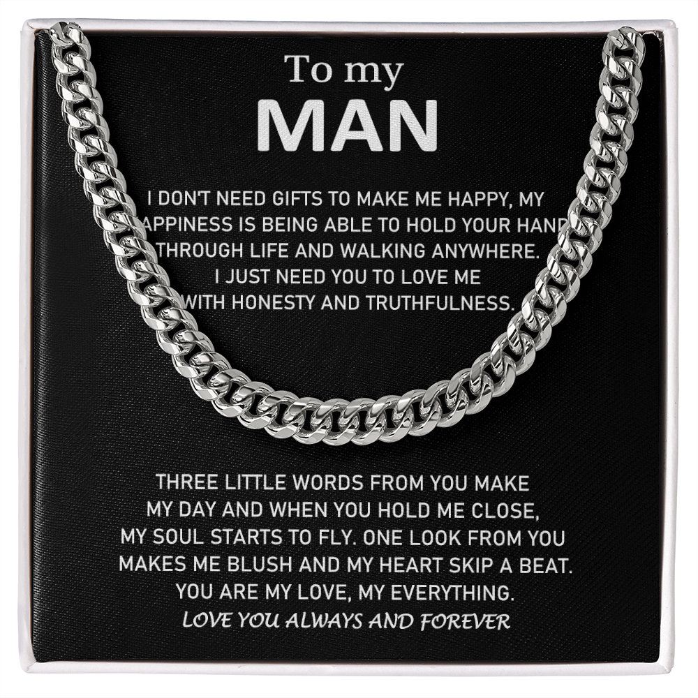 To My Man - You Are My Love, My Everything - Cuban Link Chain Necklace