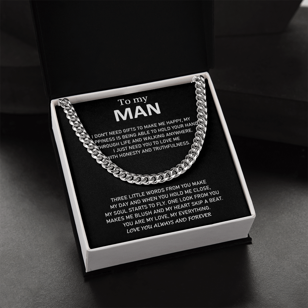 To My Man - You Are My Love, My Everything - Cuban Link Chain Necklace