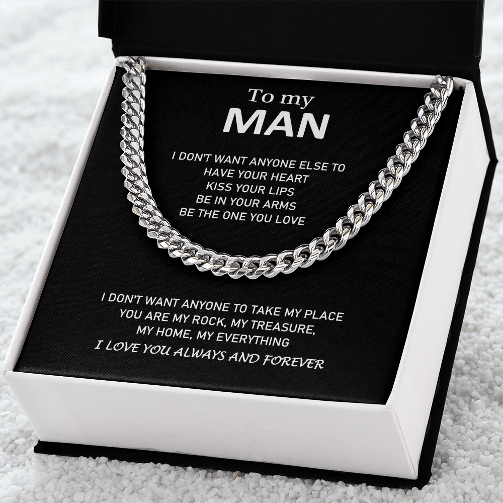 To My Man - I Love You Always And Forever - Cuban Link Chain Necklace
