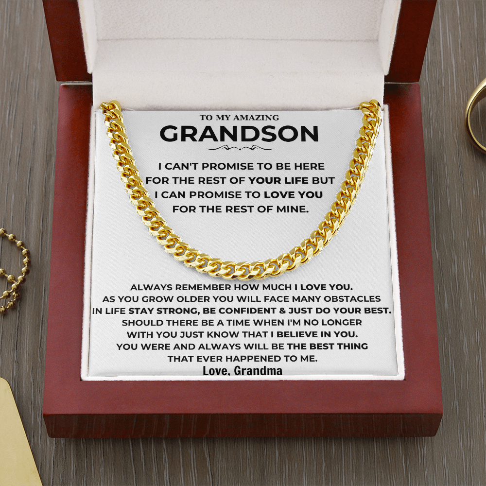To My Amazing Grandson - Always Remember How Much I Love You - Cuban Link Chain