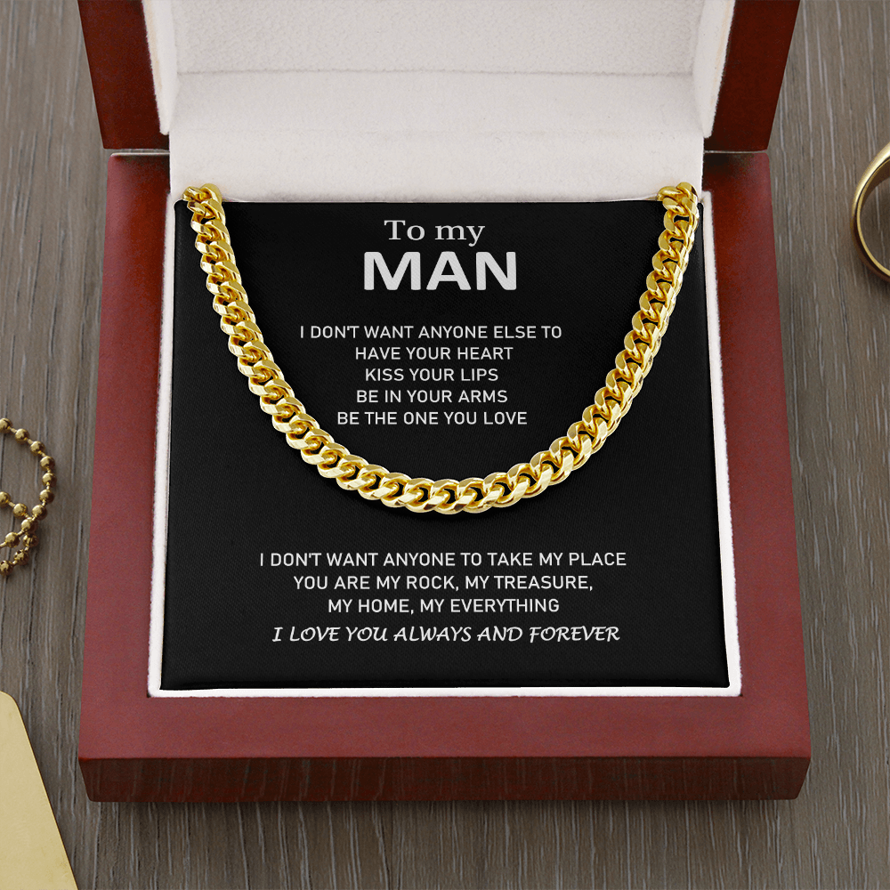 To My Man - I Love You Always And Forever - Cuban Link Chain Necklace