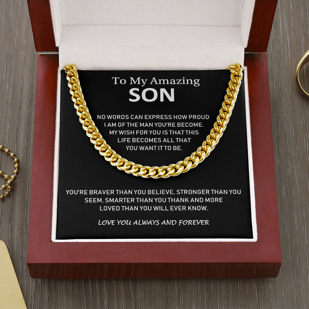 To My Amazing Son - Love You Always And Forever - Cuban Link Chain Necklace