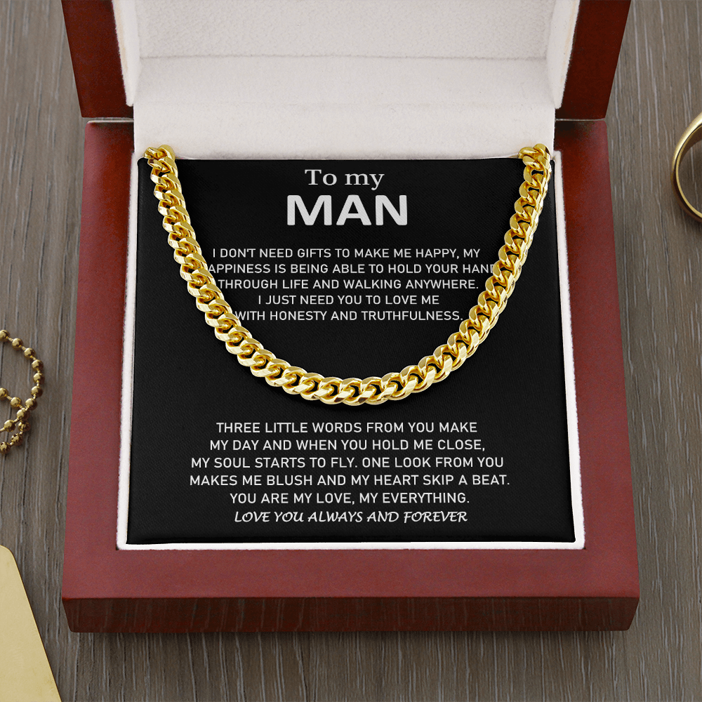 To My Man - You Are My Love, My Everything - Cuban Link Chain Necklace