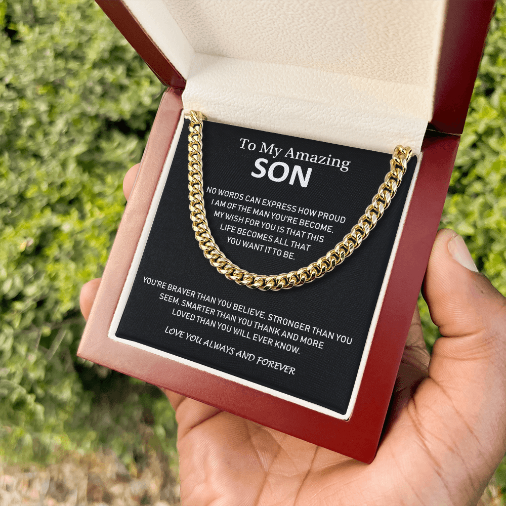 To My Amazing Son - Love You Always And Forever - Cuban Link Chain Necklace