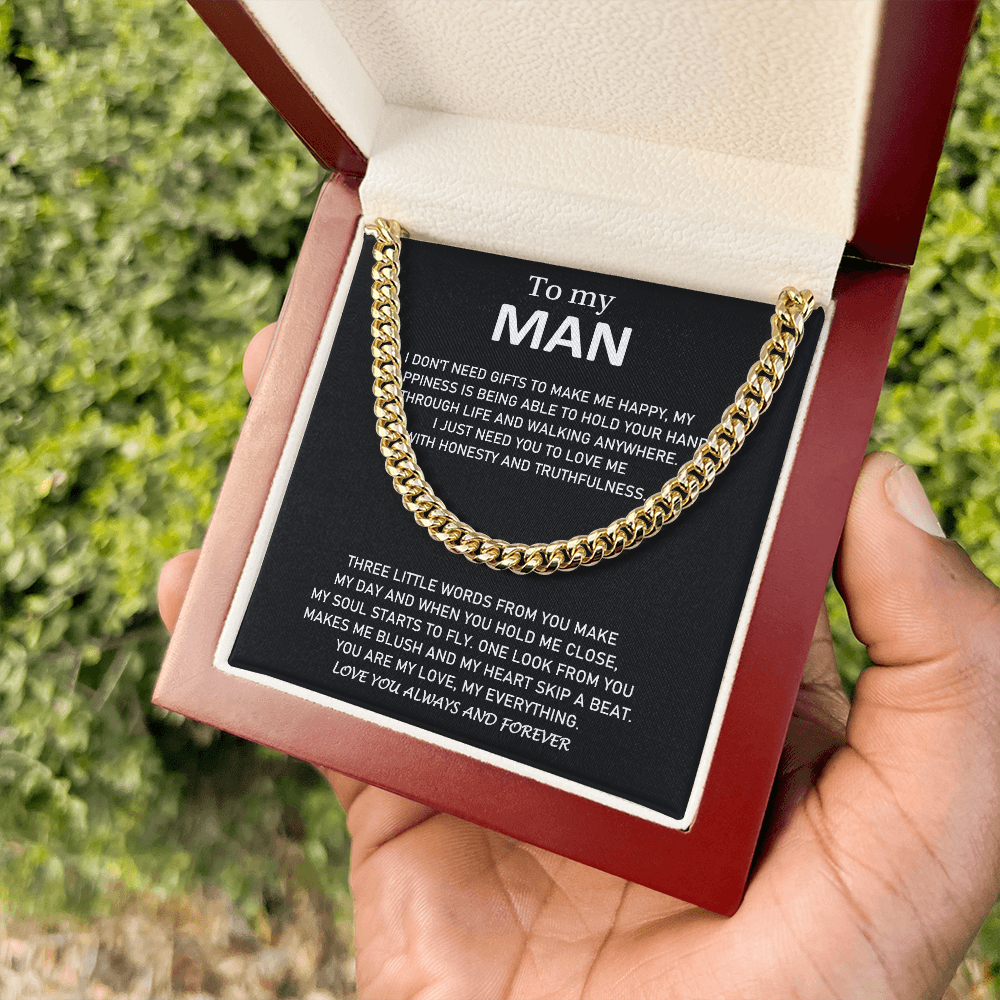 To My Man - You Are My Love, My Everything - Cuban Link Chain Necklace
