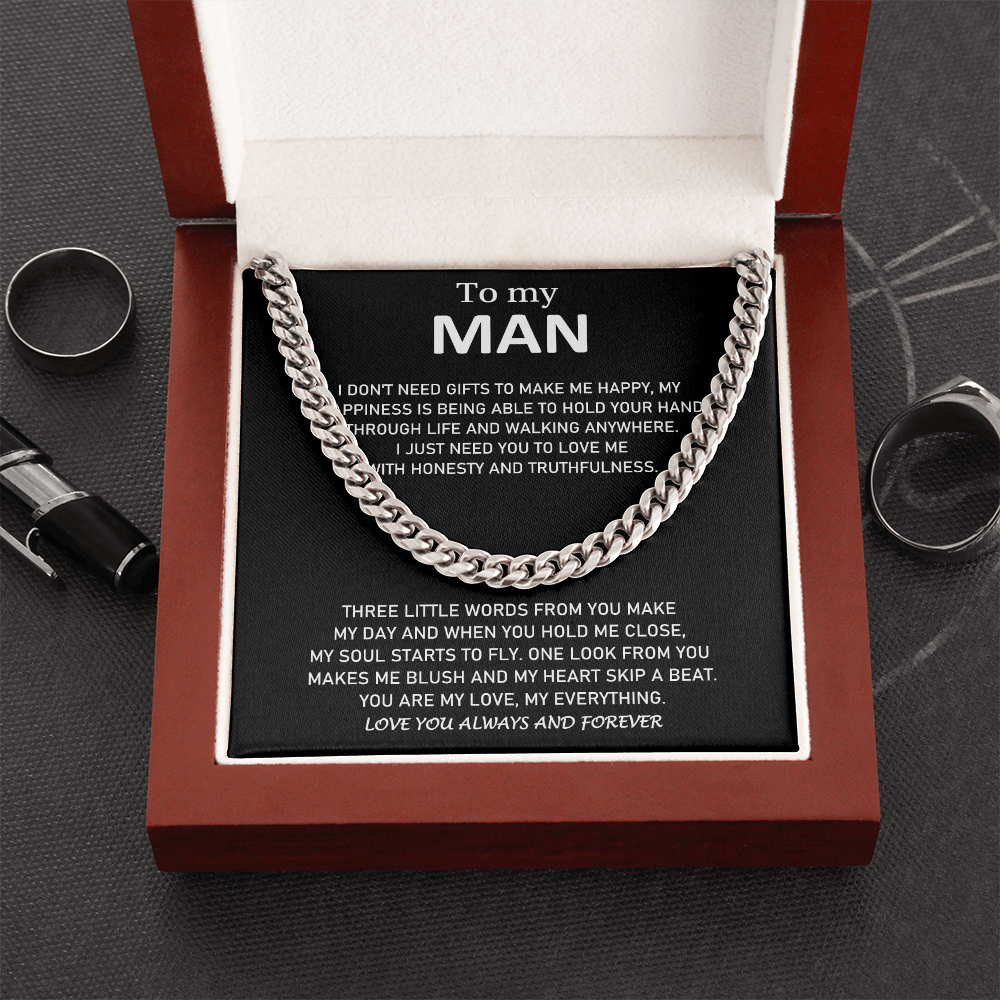 To My Man - You Are My Love, My Everything - Cuban Link Chain Necklace