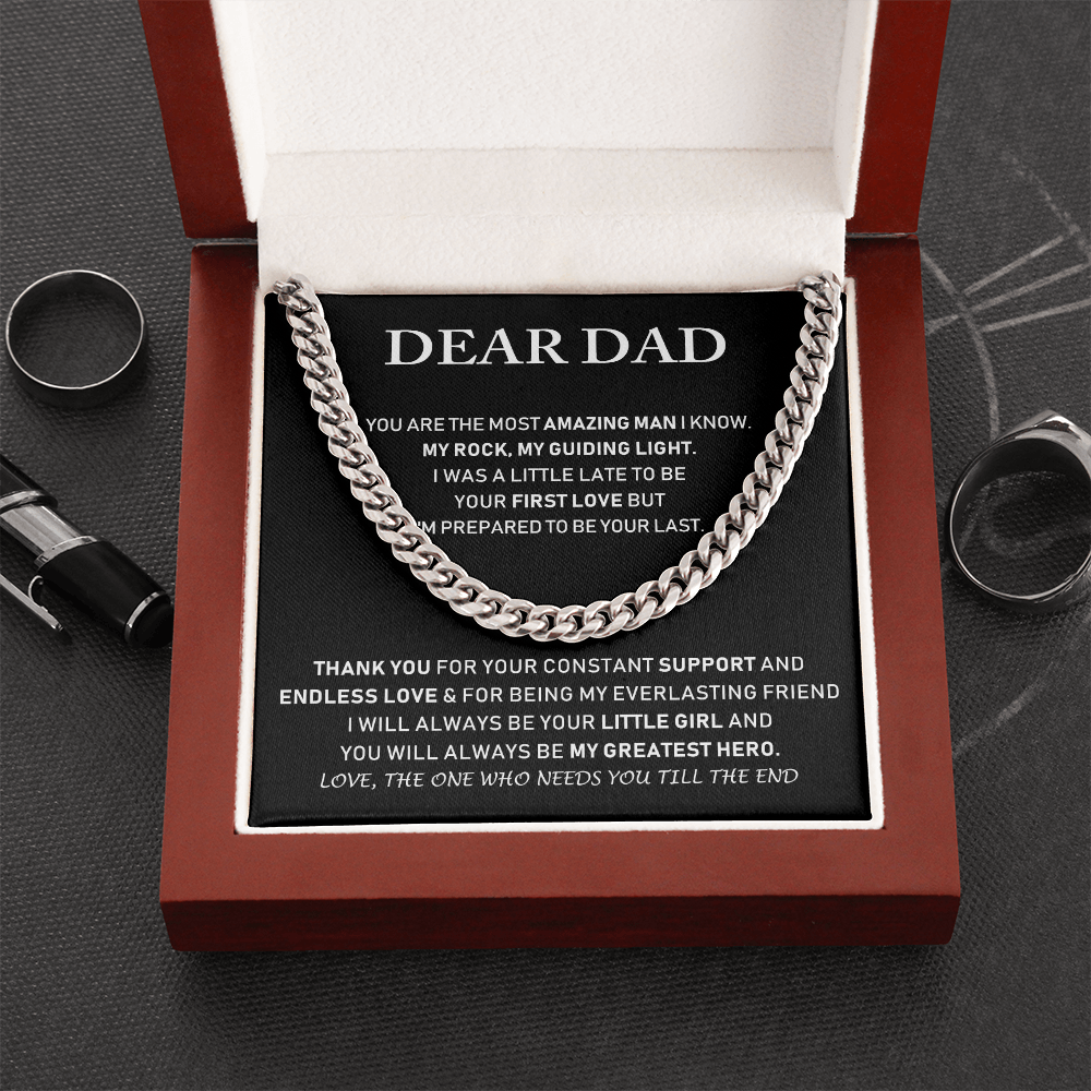 Dear Dad - Thank You For Your Constant Support And Unless Love - Cuban Link Chain