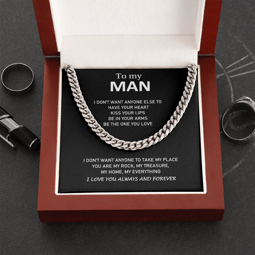 To My Man - I Love You Always And Forever - Cuban Link Chain Necklace