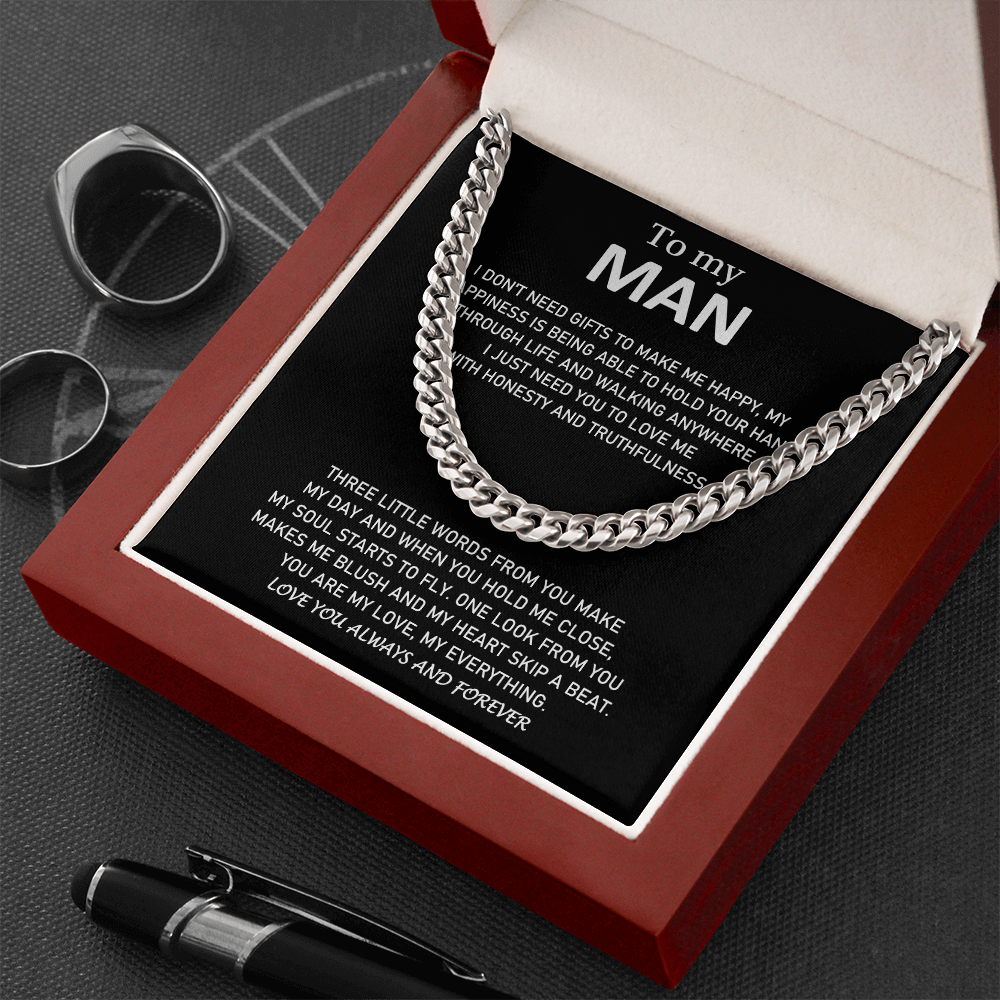 To My Man - You Are My Love, My Everything - Cuban Link Chain Necklace