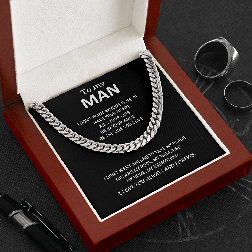 To My Man - I Love You Always And Forever - Cuban Link Chain Necklace