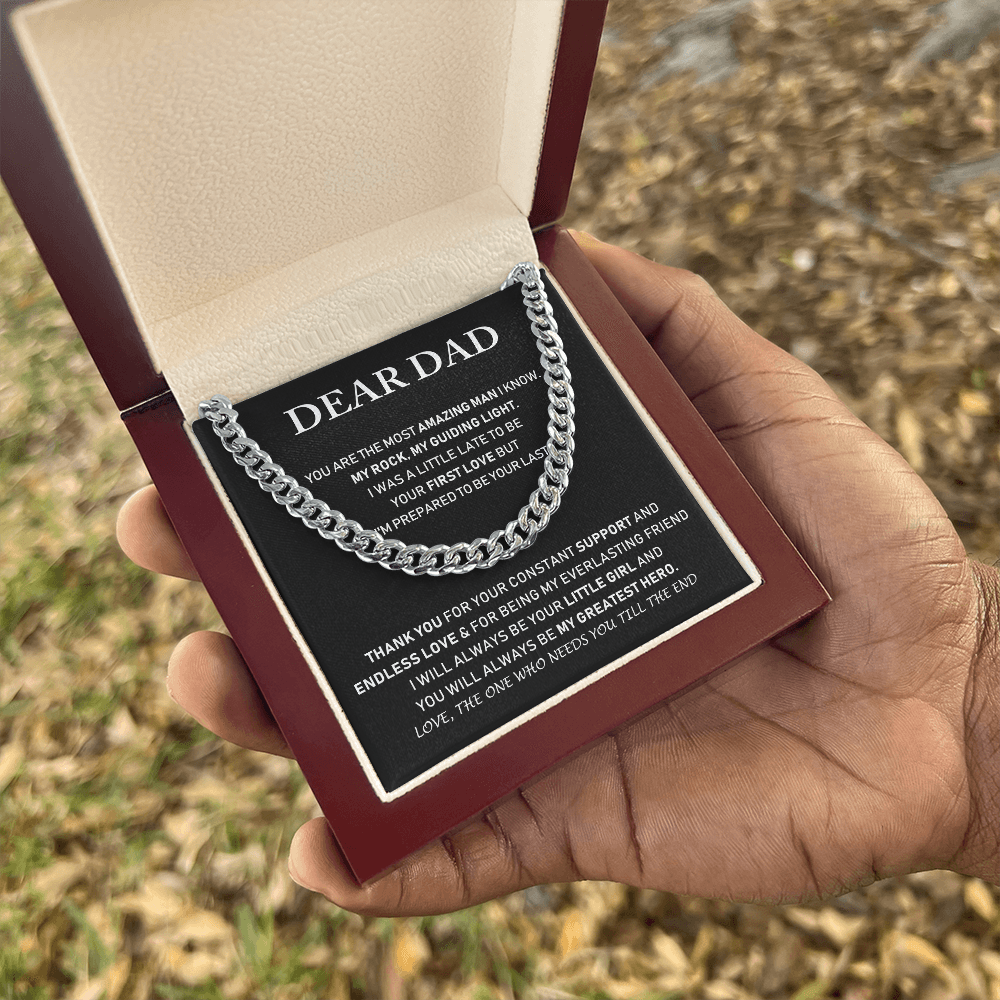 Dear Dad - Thank You For Your Constant Support And Unless Love - Cuban Link Chain