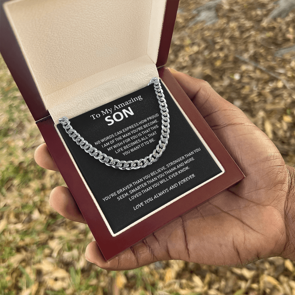To My Amazing Son - Love You Always And Forever - Cuban Link Chain Necklace