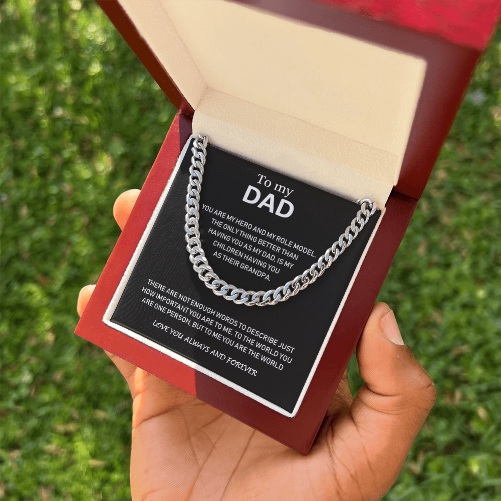 To My Dad - Love You Always And Forever - Cuban Link Chain Necklace
