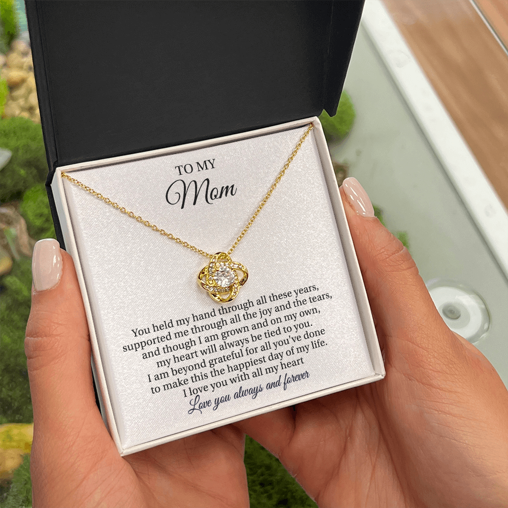 To My Mom - Love You Always And Forever - Love Knot Necklace