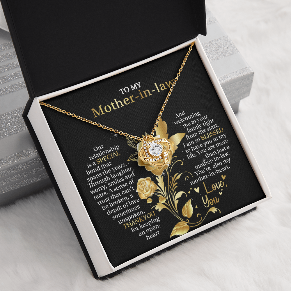 To My Mother-in-law - You're Also My Mother-in-heart - Love Knot Necklace