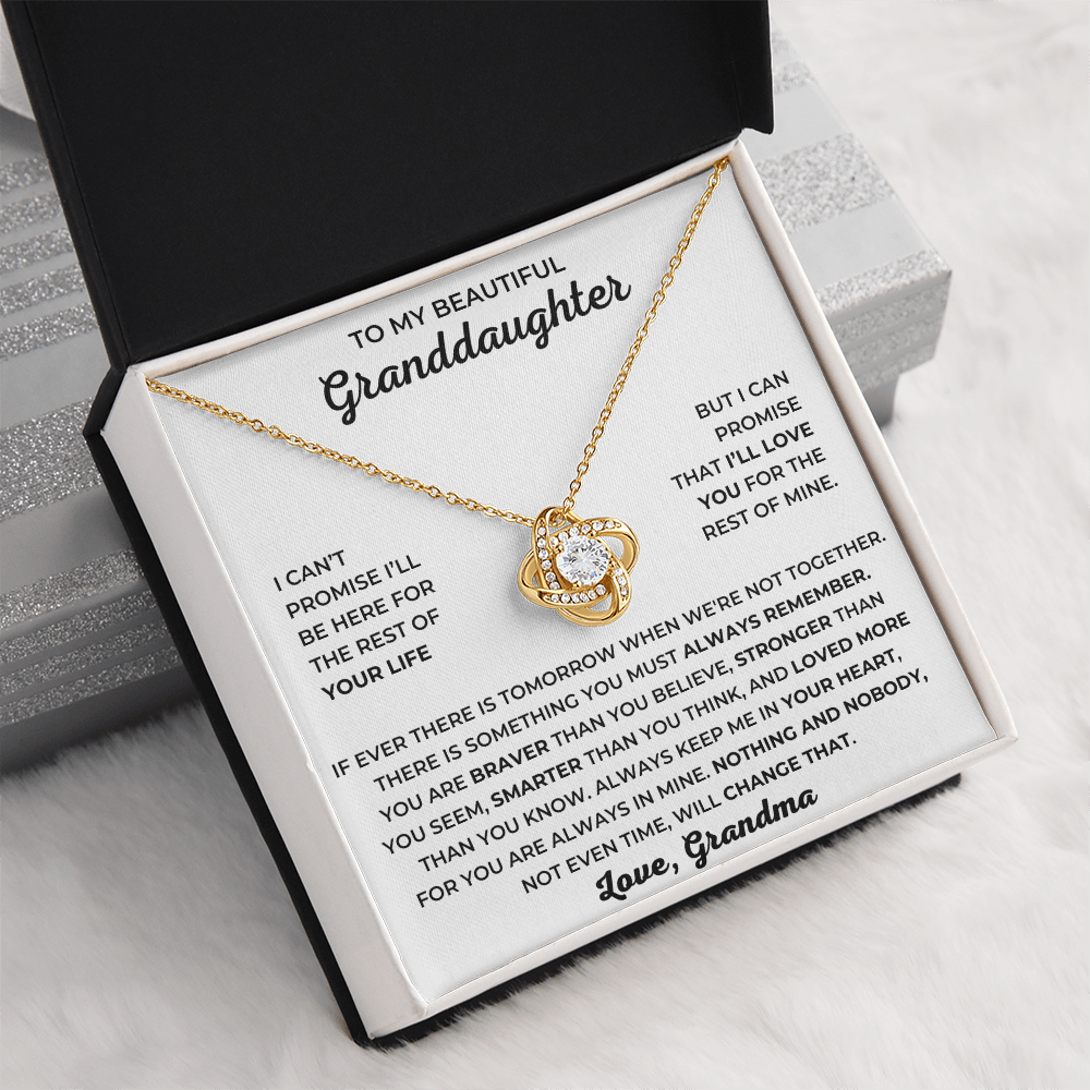 To My Beautiful Granddaughter - I Can Promise That I'll Love You For The Rest Of Mine - Love Knot Necklace