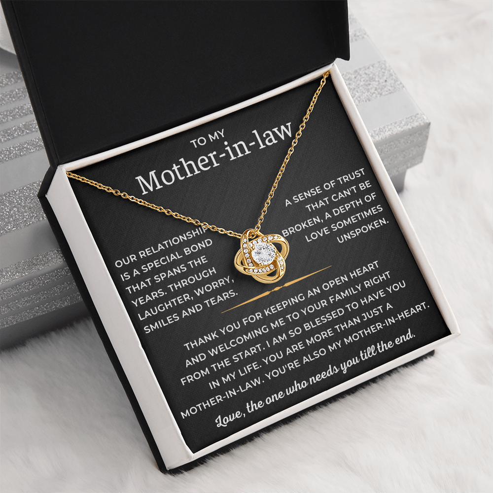 To My Mother-in-law - You're Also My Mother-in-heart - Love Knot Necklace