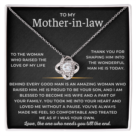 To My Mother-in-law - Love, The One Who Needs Till The End - Love Knot Necklace