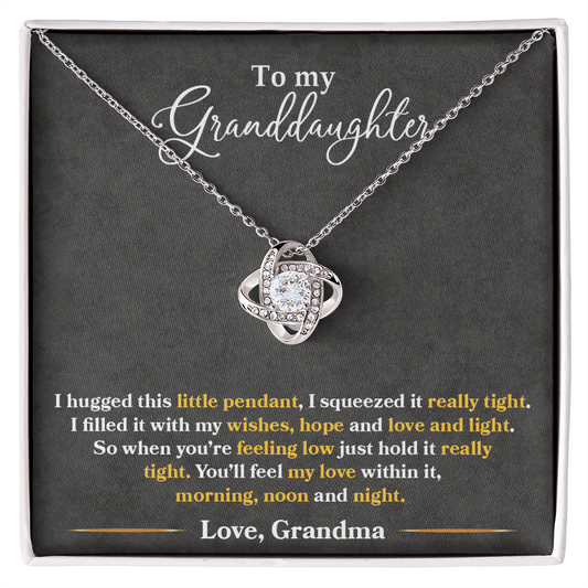 To My Granddaughter - I Love You Always And Forever - Love Knot Necklace