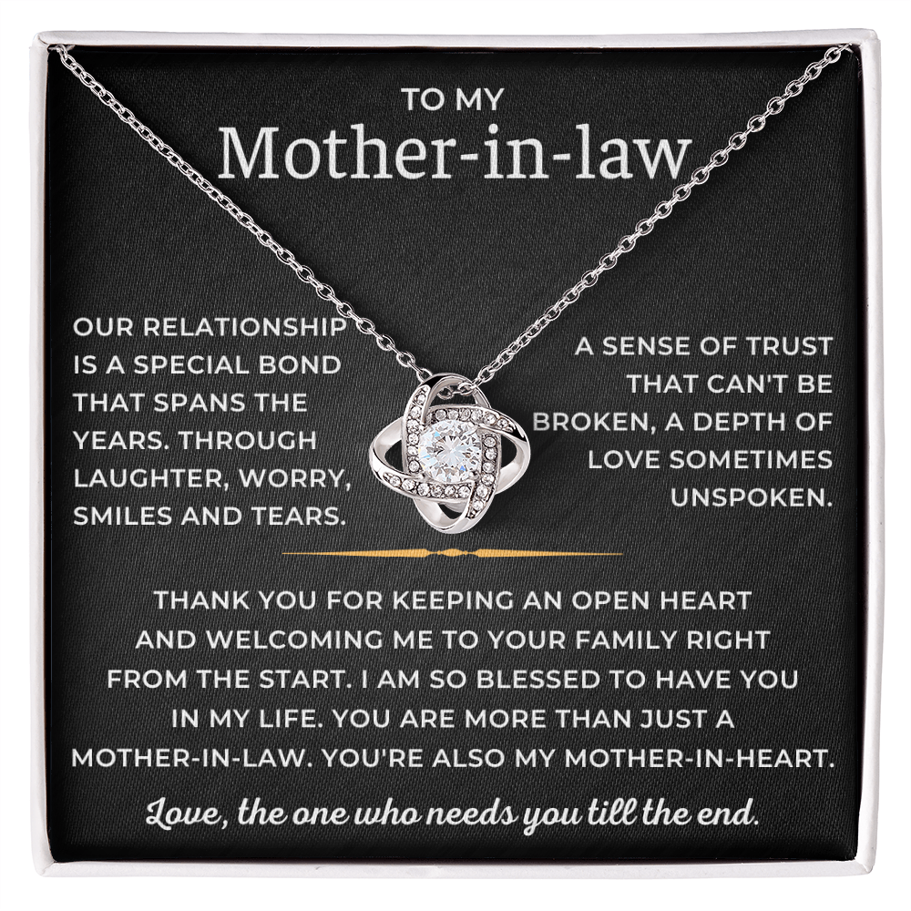 To My Mother-in-law - You're Also My Mother-in-heart - Love Knot Necklace