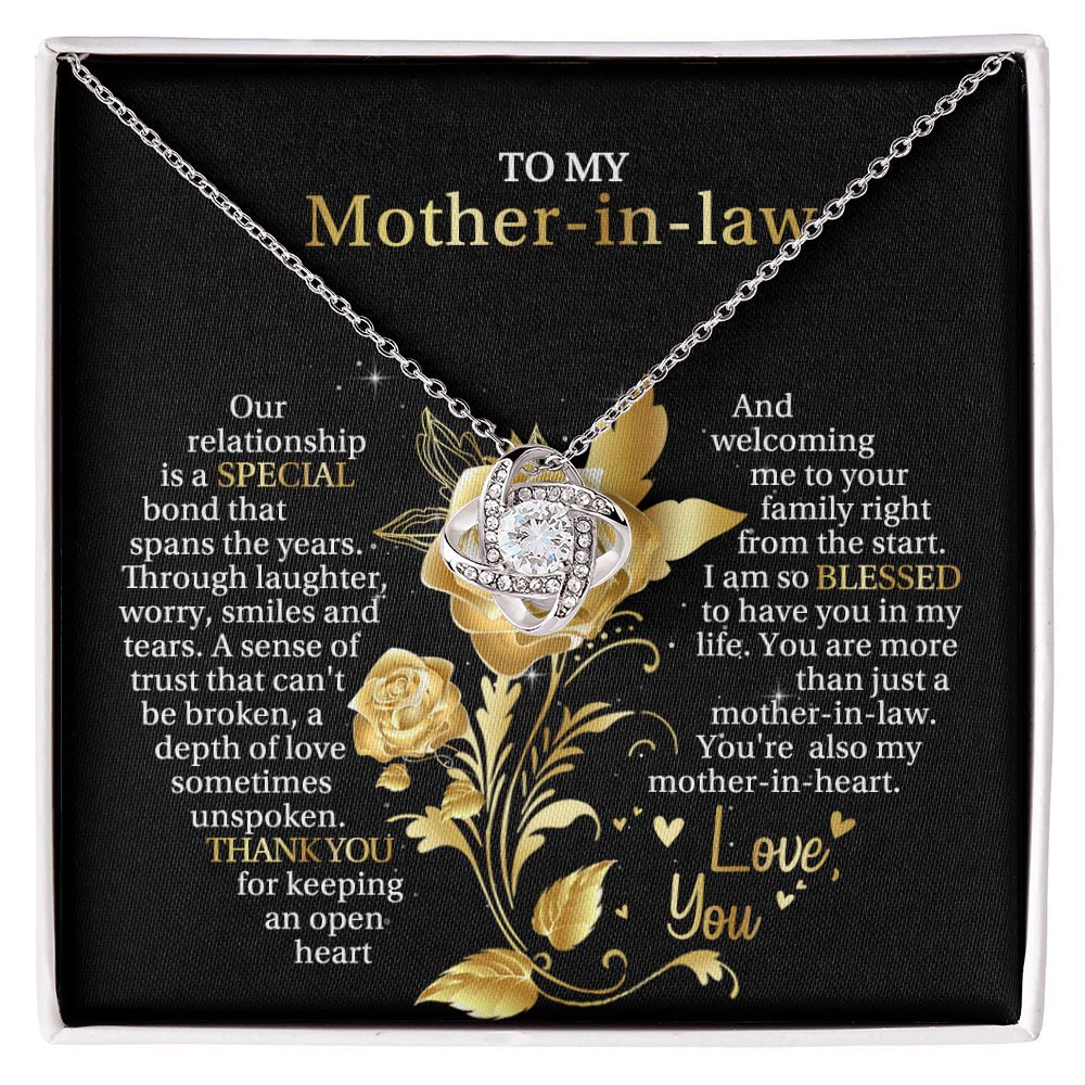 To My Mother-in-law - You're Also My Mother-in-heart - Love Knot Necklace