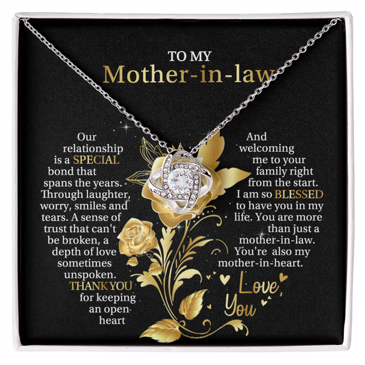 To My Mother-in-law - You're Also My Mother-in-heart - Love Knot Necklace