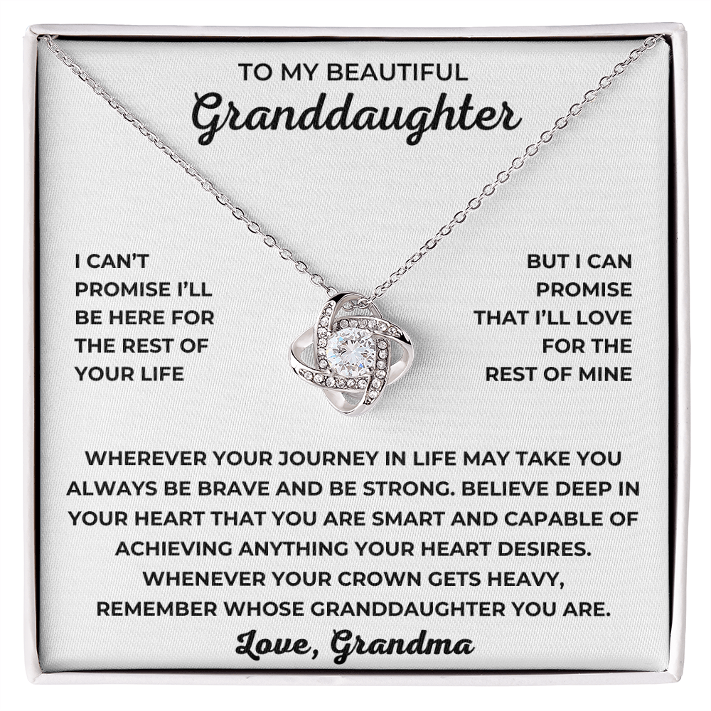 To My Granddaughter - I Can Promise That I'll Love For The Rest Of Mine - Love Knot Necklace
