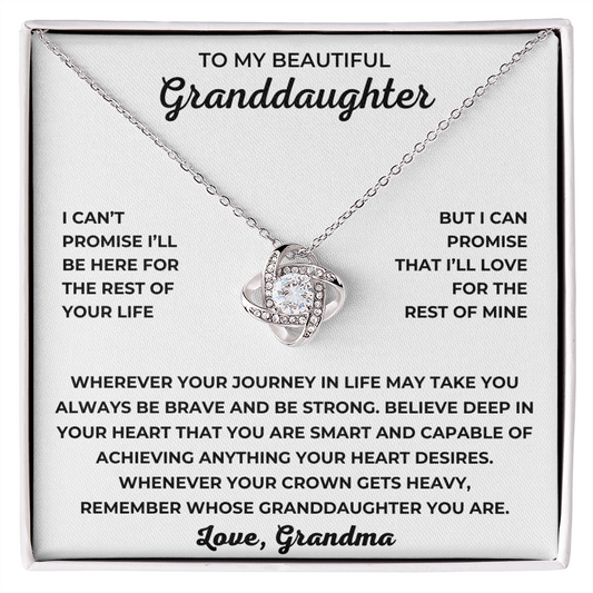 To My Granddaughter - I Can Promise That I'll Love For The Rest Of Mine - Love Knot Necklace