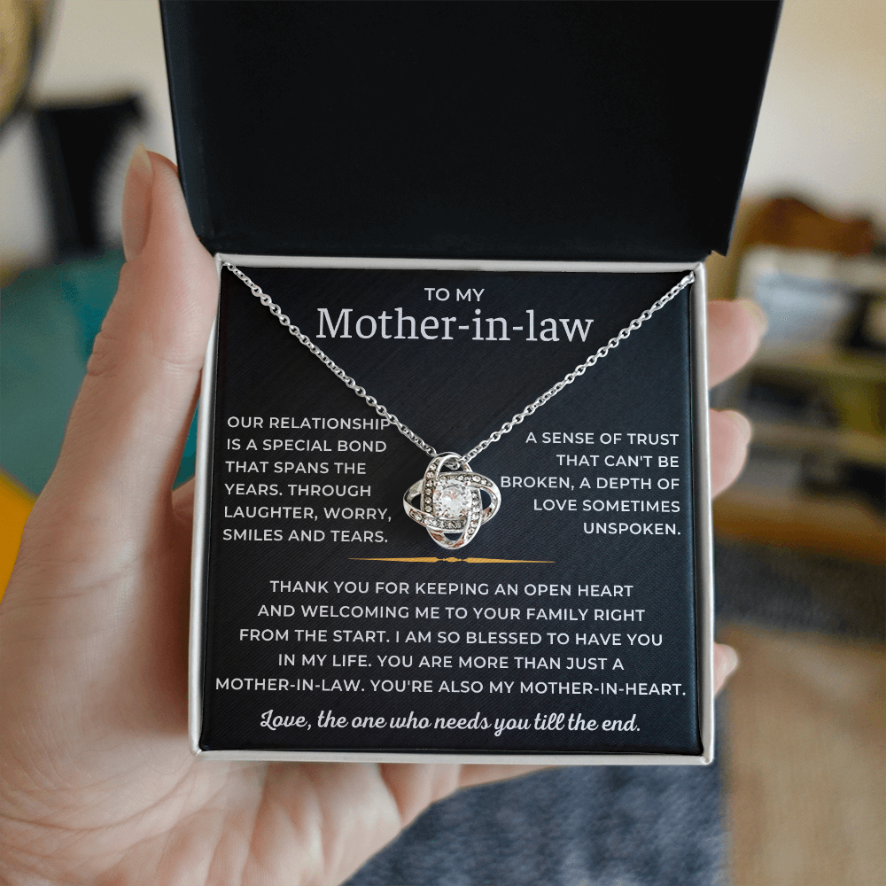 To My Mother-in-law - You're Also My Mother-in-heart - Love Knot Necklace