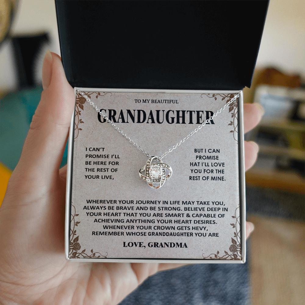 To My Beautiful Granddaughter - Love You Always And Forever - Love Knot Necklace