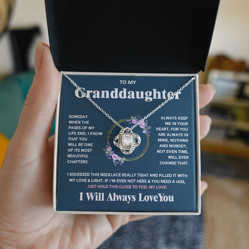 To My Granddaughter - I Will Always Love You - Love Knot Necklace