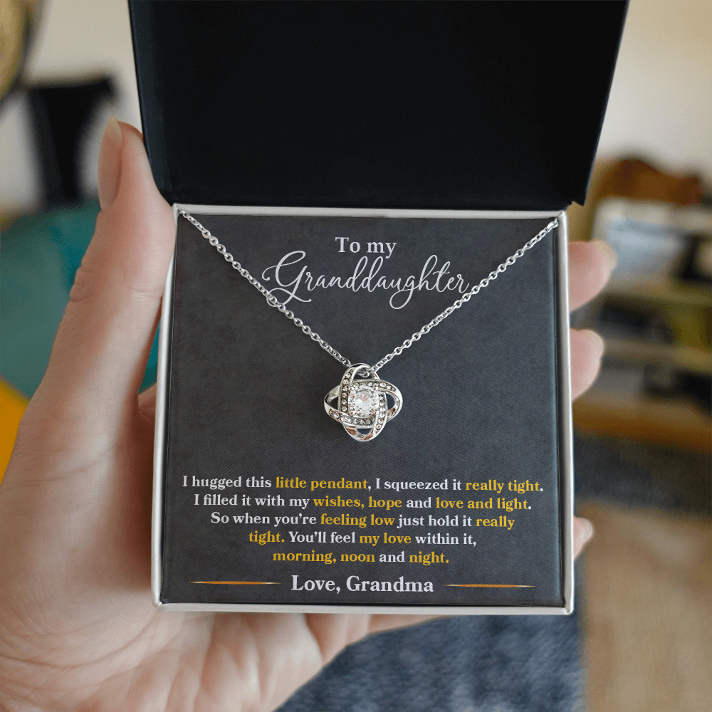 To My Granddaughter - I Love You Always And Forever - Love Knot Necklace