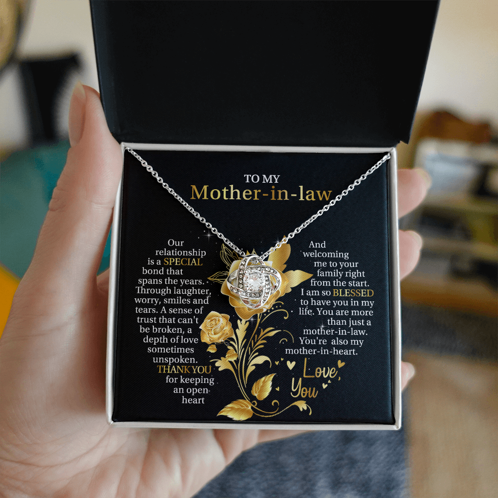 To My Mother-in-law - You're Also My Mother-in-heart - Love Knot Necklace