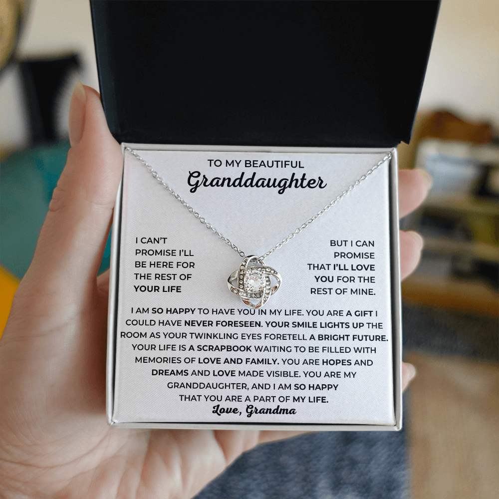 To My Beautiful Granddaughter - I Am So Happy That You Are A Part Of My Life - Love Knot Necklace