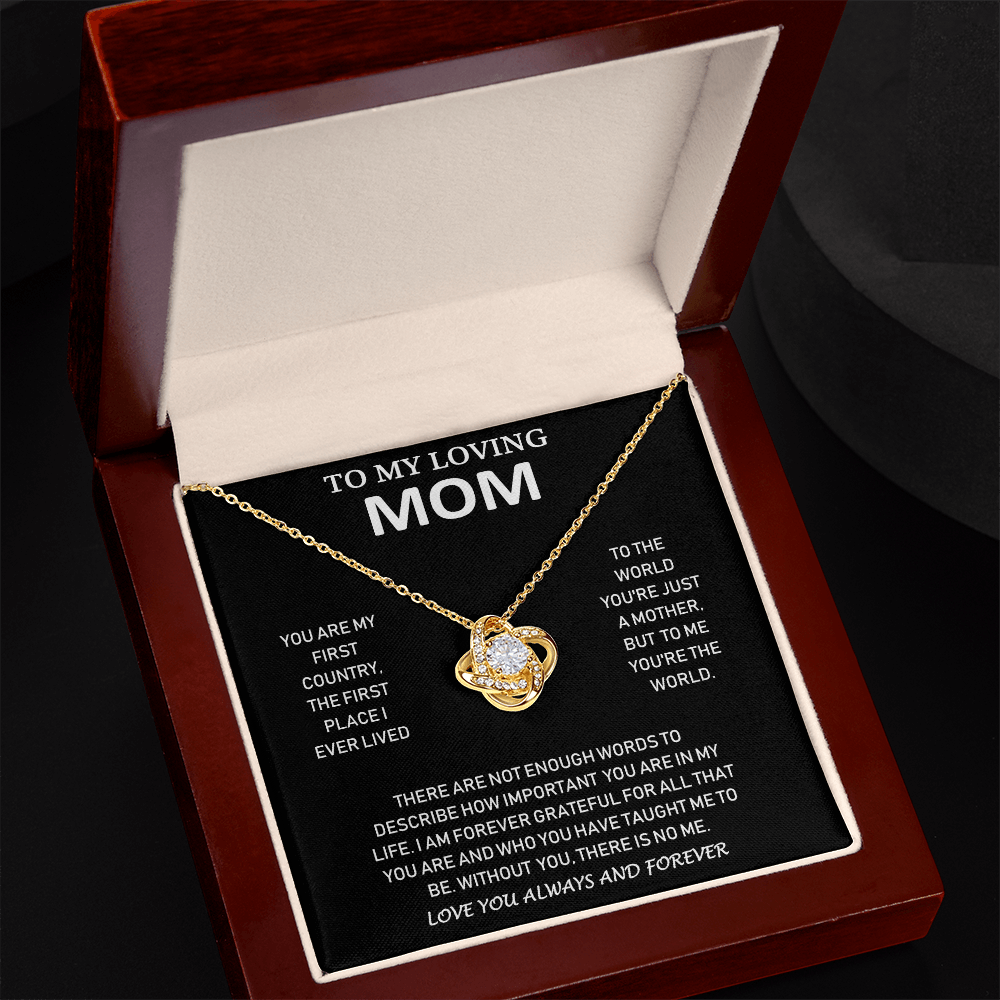 To My Loving Mom - Love You Always And Forever - Love Knot Necklace