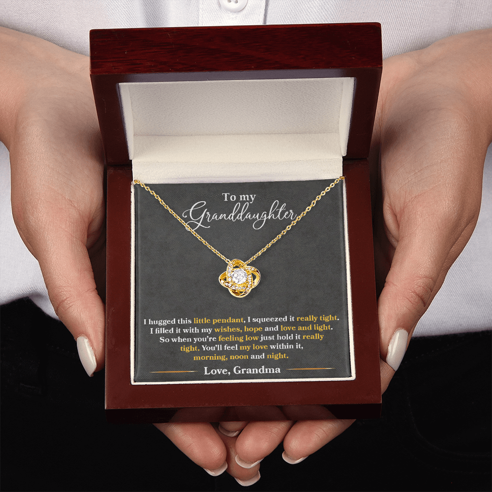 To My Granddaughter - I Love You Always And Forever - Love Knot Necklace