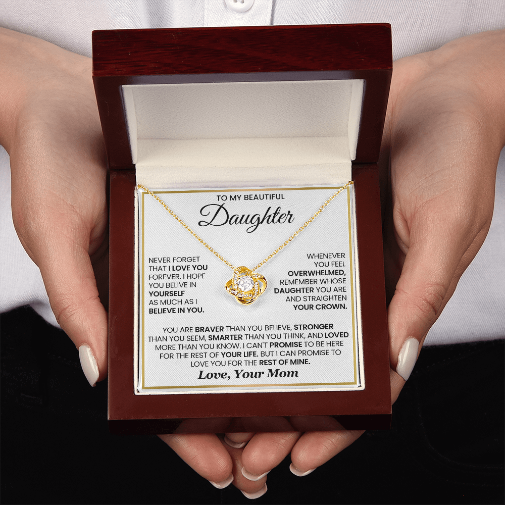 To My Daughter - I Can Promise To Love You For The Rest Of Mine - Love Knot Necklace