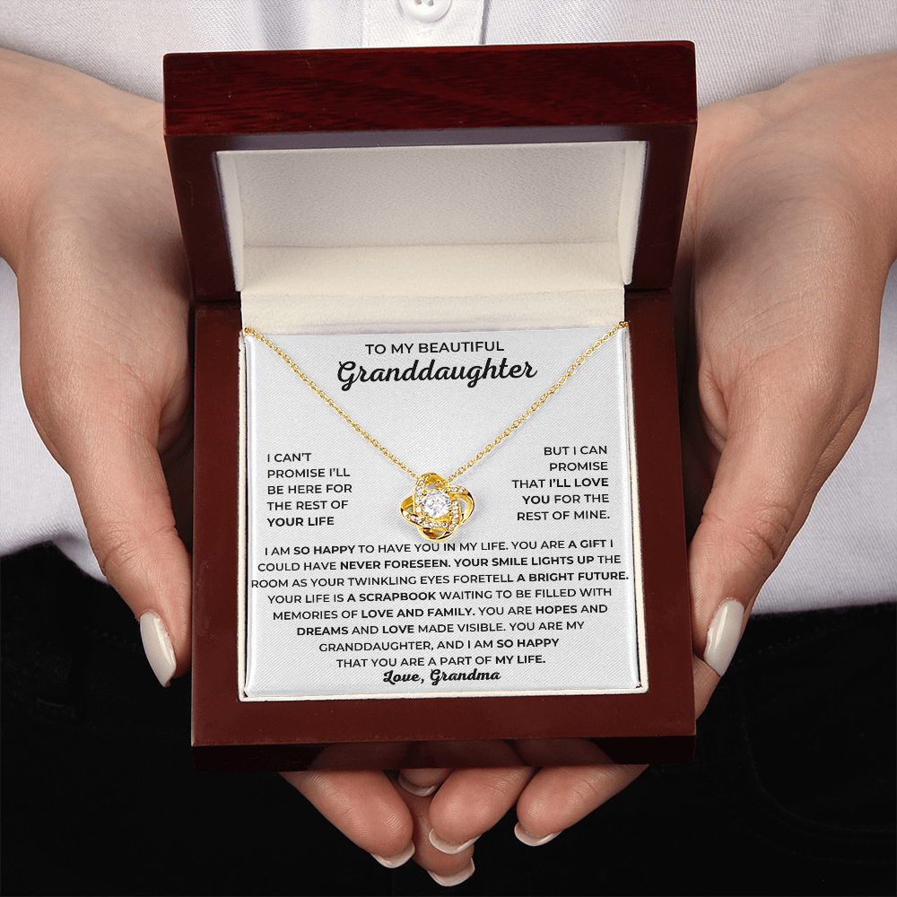 To My Beautiful Granddaughter - I Am So Happy That You Are A Part Of My Life - Love Knot Necklace