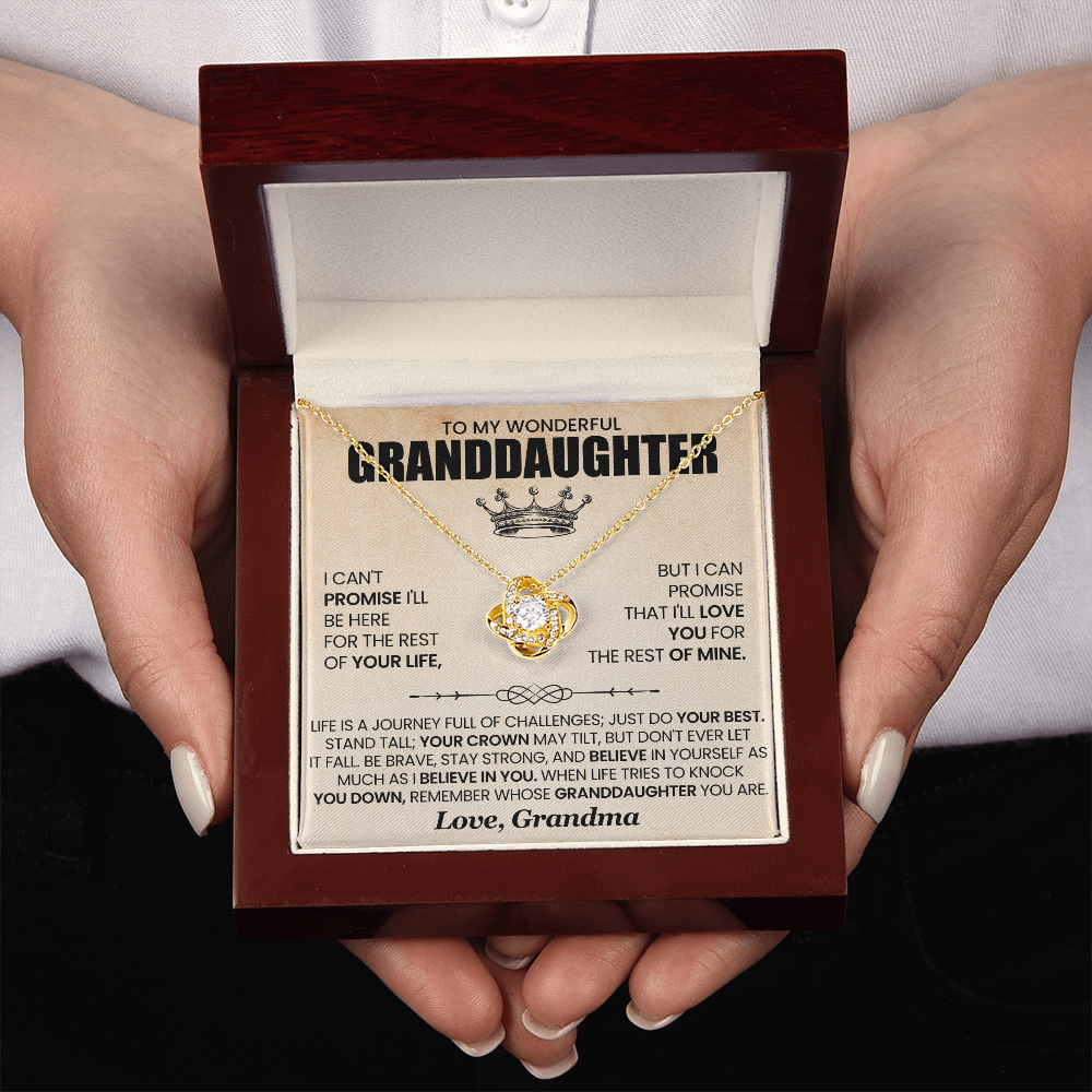 To My Wonderful Granddaughter - I Can Promise That I'll Love You For The Rest Of Mine - Love Knot Necklace