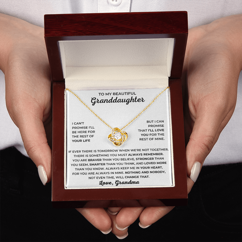 To My Beautiful Granddaughter - I Can Promise That I'll Love You For The Rest Of Mine - Love Knot Necklace