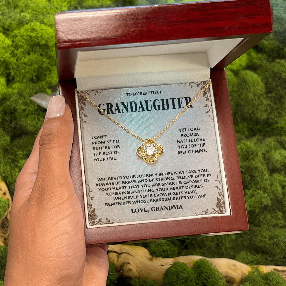 To My Beautiful Granddaughter - Love You Always And Forever - Love Knot Necklace