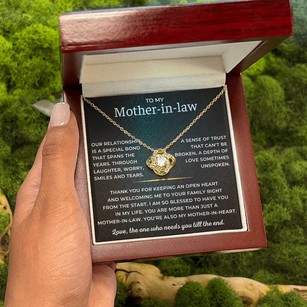 To My Mother-in-law - You're Also My Mother-in-heart - Love Knot Necklace