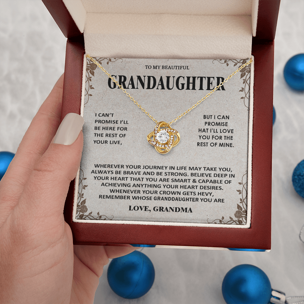 To My Beautiful Granddaughter - Love You Always And Forever - Love Knot Necklace